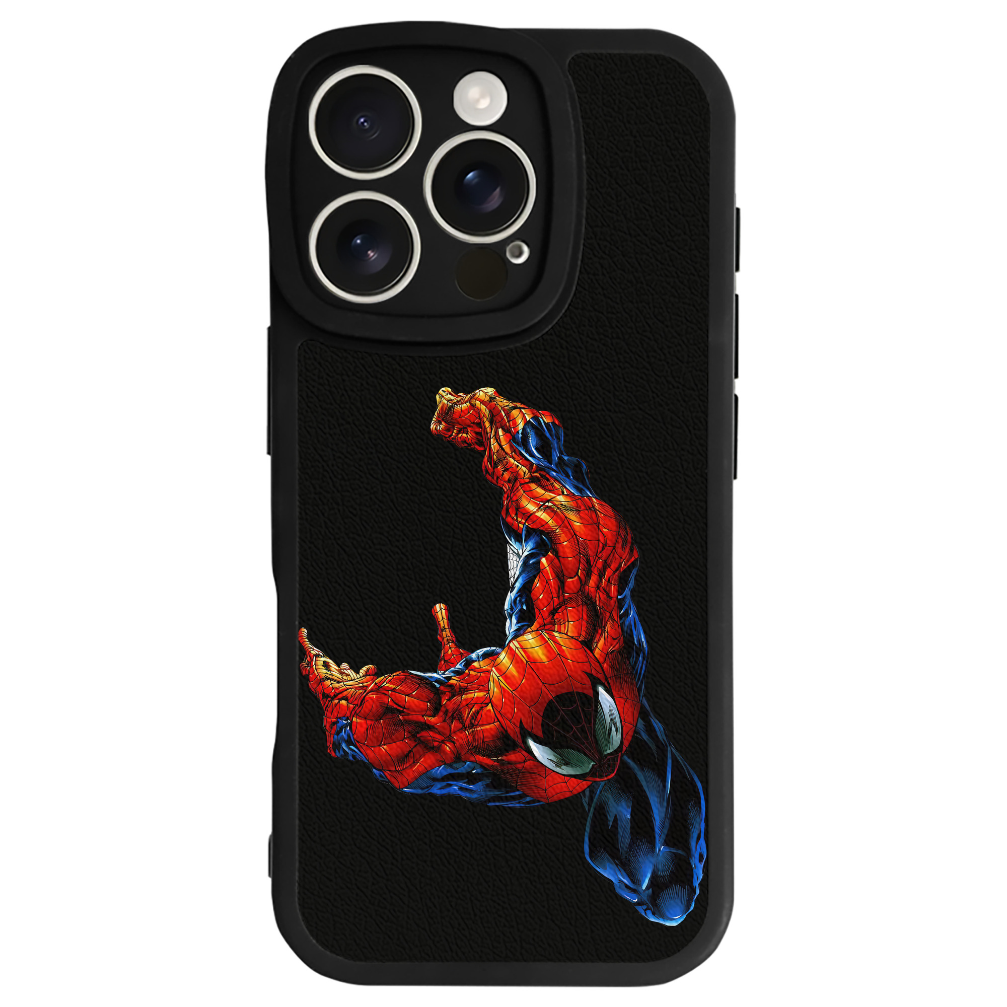 Spider Man スパイダーマン 【iPhone 16シリーズ対応】シリコンスマホケース（レザー調） 材質：シリコン